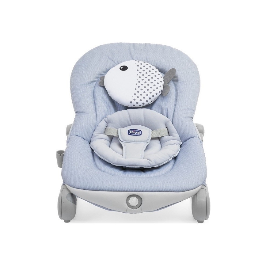 Chicco - Otroški vibrajoči ležalnik z melodijo BALLOON Dots 2xAA + 1xLR20 modra