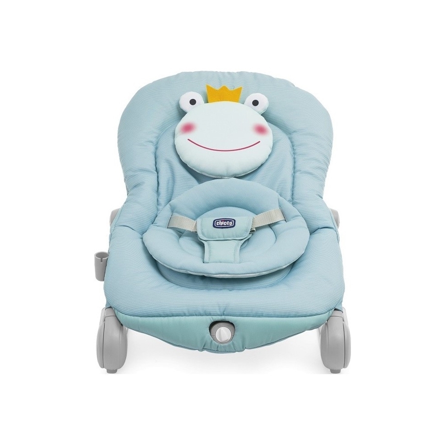 Chicco - Otroški vibrirajoči ležalnik z melodijo BALLOON Froggy modra