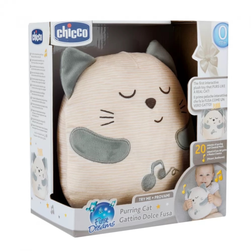 Chicco - Pliš Interaktivna igrača mačka 3xAAA