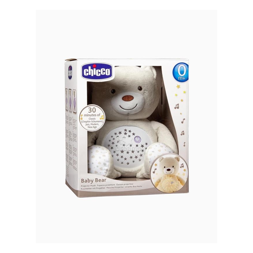 Chicco - Projektor z melodijo BABY BEAR 3xAAA bež