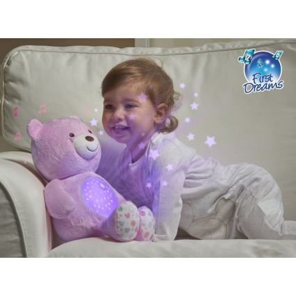 Chicco - Projektor z melodijo BABY BEAR 3xAAA roza