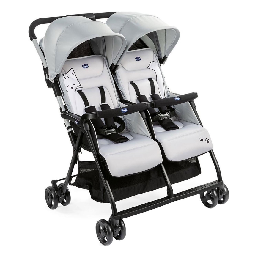 Chicco - Voziček za dvojčke OHLALA TWIN Silver Cat srebrna
