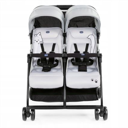 Chicco - Voziček za dvojčke OHLALA TWIN Silver Cat srebrna