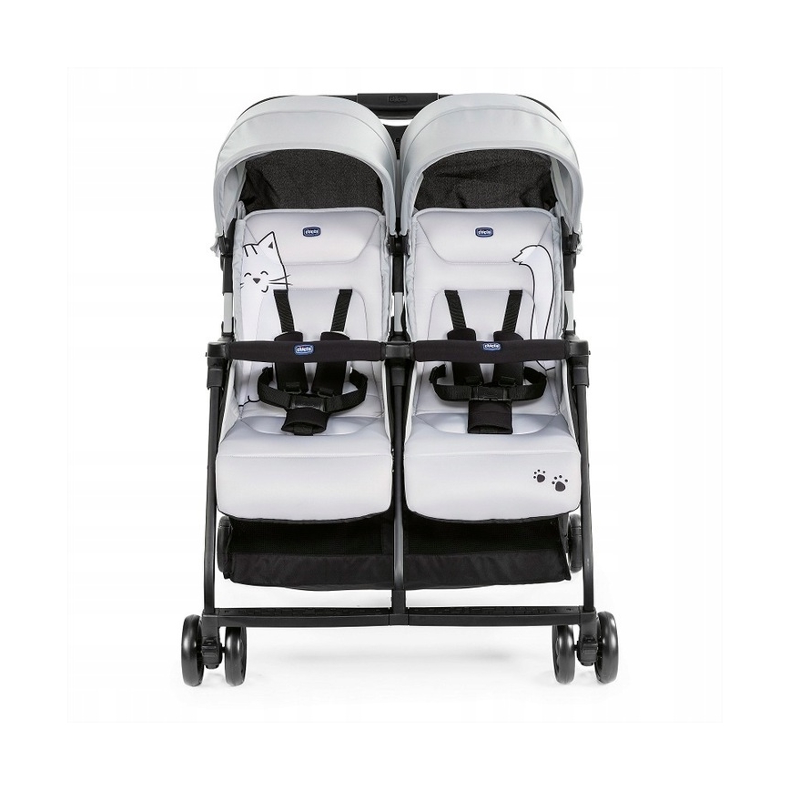Chicco - Voziček za dvojčke OHLALA TWIN Silver Cat srebrna