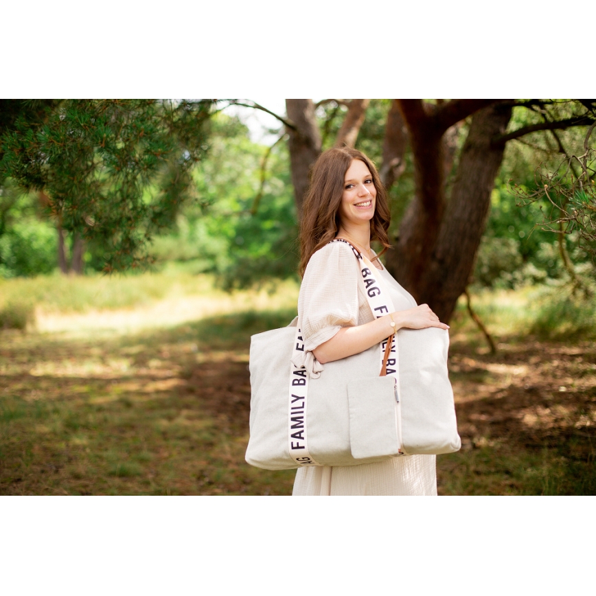Childhome - Potovalna torba FAMILY BAG CANVAS bela