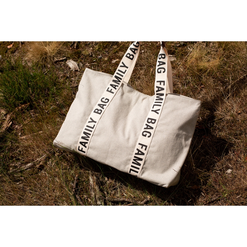 Childhome - Potovalna torba FAMILY BAG CANVAS bela