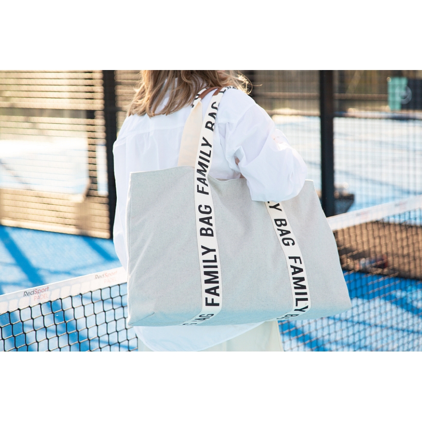 Childhome - Potovalna torba FAMILY BAG CANVAS bela