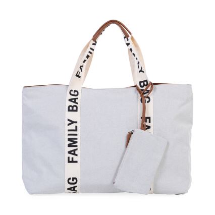 Childhome - Potovalna torba FAMILY BAG CANVAS bela
