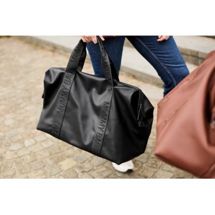 Childhome - Previjalna torba MOMMY BAG LEATHER črna