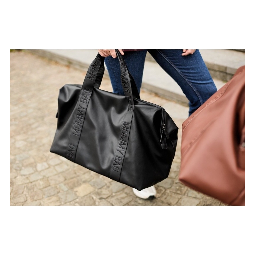 Childhome - Previjalna torba MOMMY BAG LEATHER črna