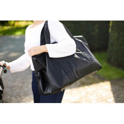 Childhome - Previjalna torba MOMMY BAG LEATHER črna