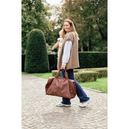 Childhome - Previjalna torba MOMMY BAG LEATHER rjava