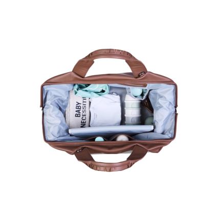 Childhome - Previjalna torba MOMMY BAG LEATHER rjava