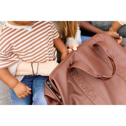 Childhome - Previjalna torba MOMMY BAG LEATHER rjava