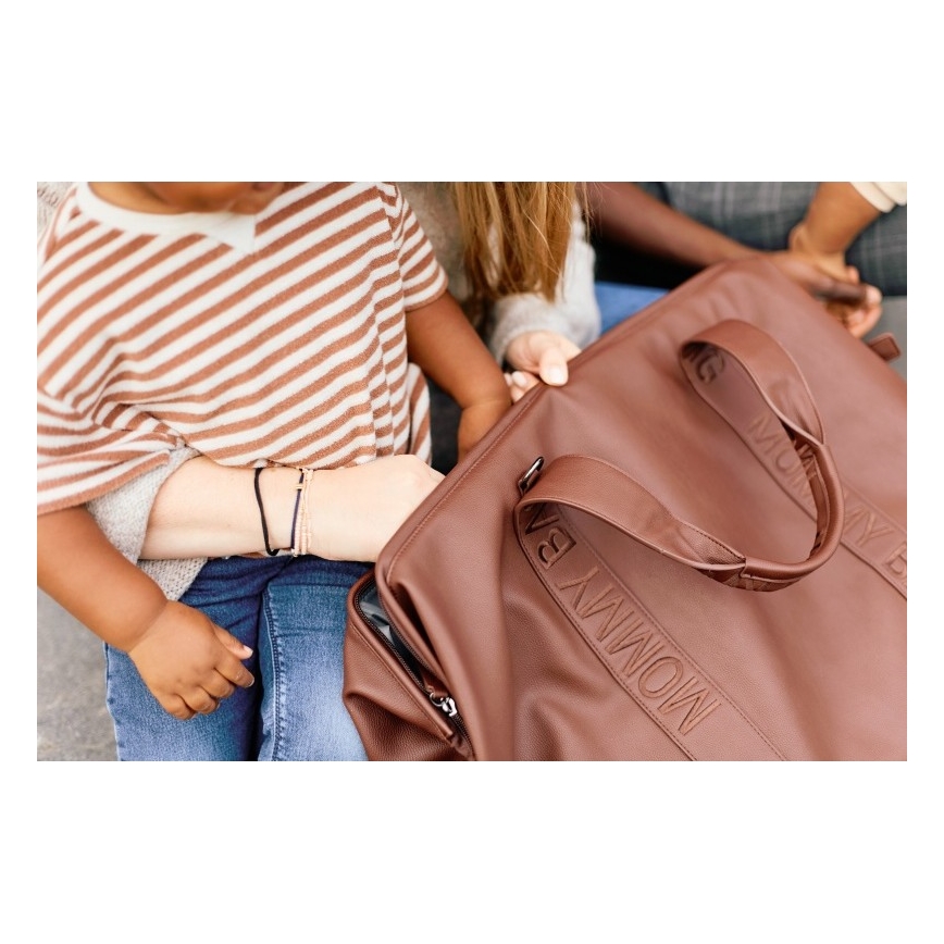 Childhome - Previjalna torba MOMMY BAG LEATHER rjava