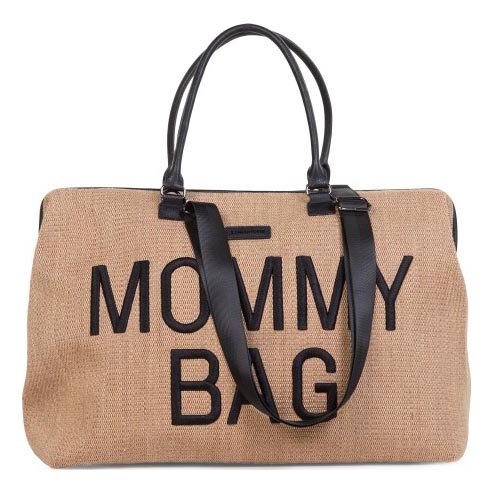 Childhome - Previjalna torba MOMMY BAG RAFFIA LOOK bež