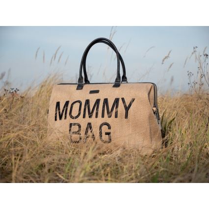 Childhome - Previjalna torba MOMMY BAG RAFFIA LOOK bež