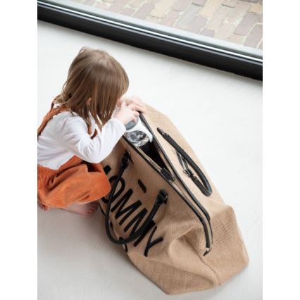Childhome - Previjalna torba MOMMY BAG RAFFIA LOOK bež