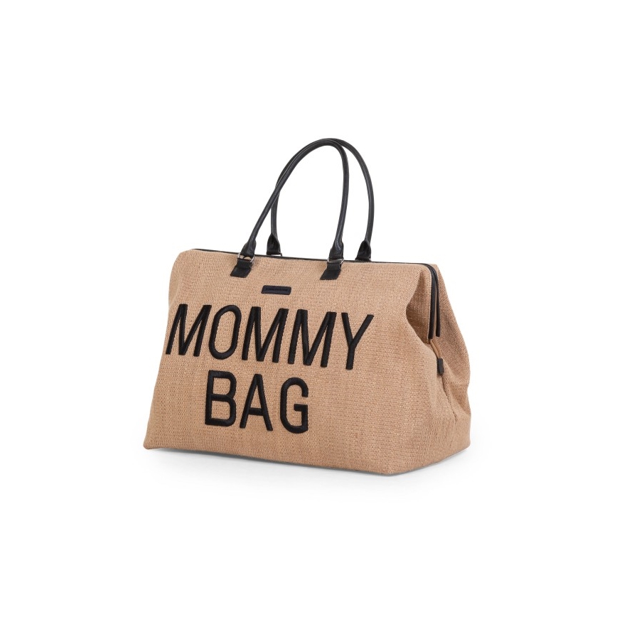 Childhome - Previjalna torba MOMMY BAG RAFFIA LOOK bež