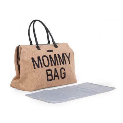Childhome - Previjalna torba MOMMY BAG RAFFIA LOOK bež