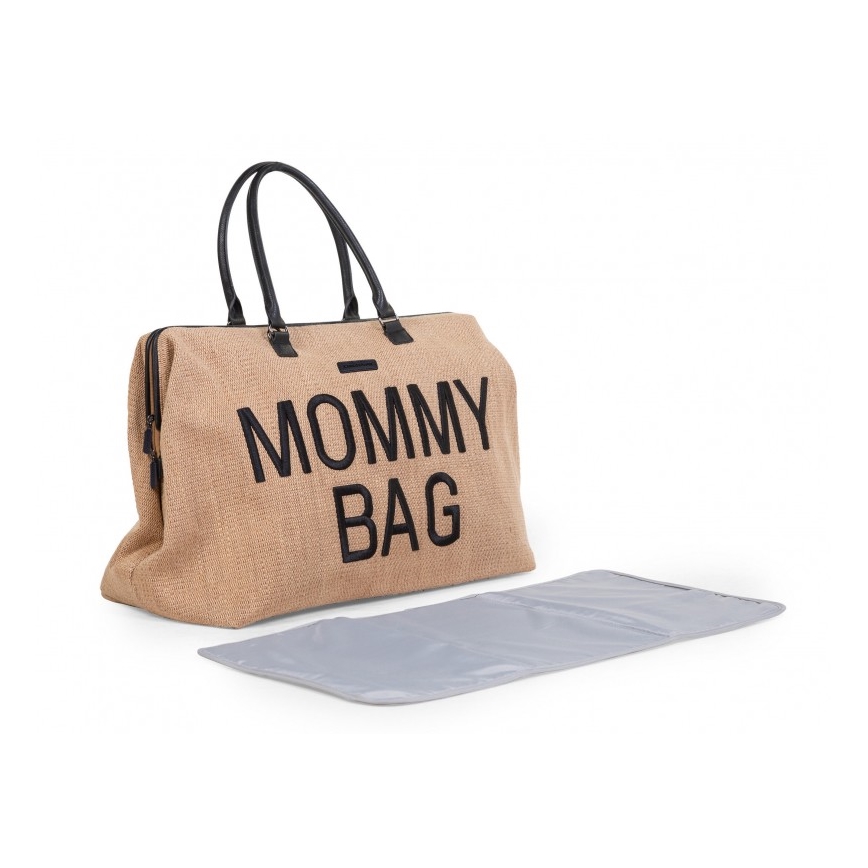 Childhome - Previjalna torba MOMMY BAG RAFFIA LOOK bež