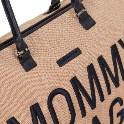 Childhome - Previjalna torba MOMMY BAG RAFFIA LOOK bež