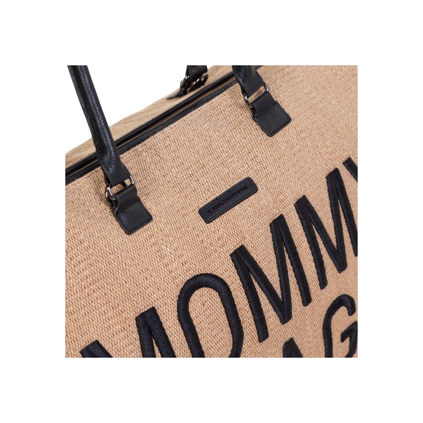 Childhome - Previjalna torba MOMMY BAG RAFFIA LOOK bež