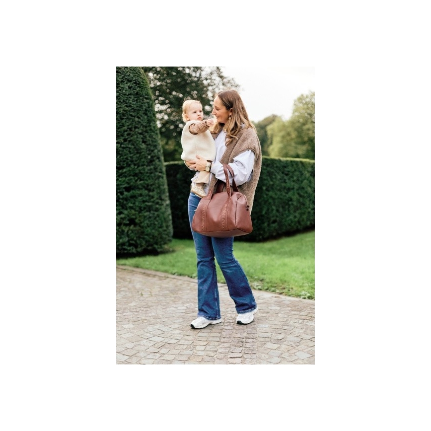 Childhome - Previjalna torba MOMMY CLUB LEATHER rjava