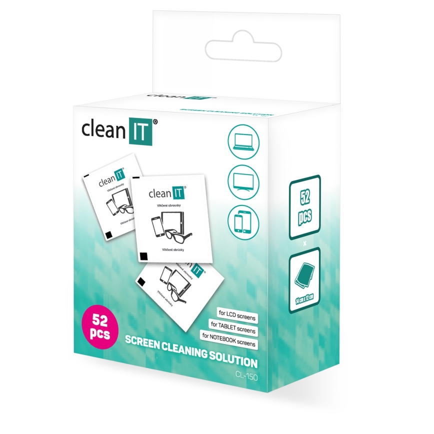 CLEAN IT CL-150 - Enkratni čistilni vlažni robčki 52 kom.
