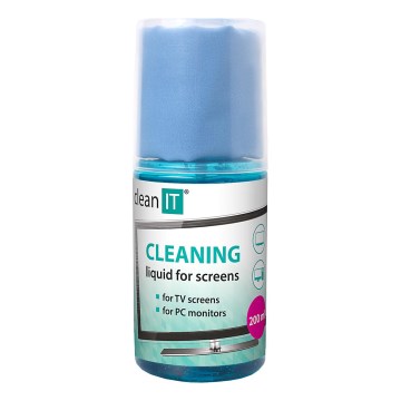 CLEAN IT CL-180 - čistilna tekočina za zaslone z krpo 200 ml