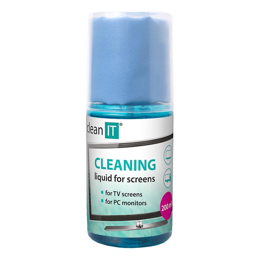 CLEAN IT CL-180 - Raztopina za čiščenje zaslona s krpo 200 mm
