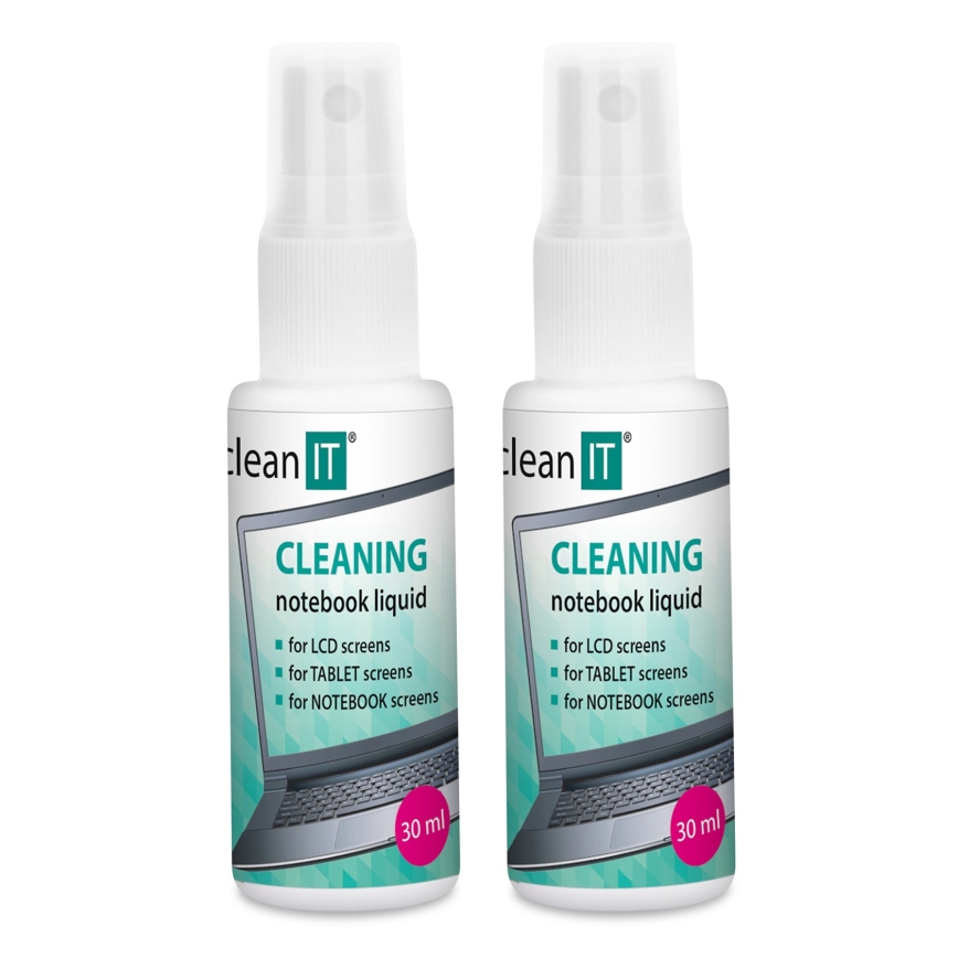 CLEAN IT CL-182 - Raztopina za čiščenje zaslona s krpo 2x 30 mm