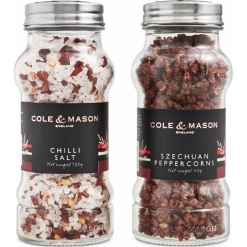 Cole & Mason - Darilni set Aromatična čili sol in sečuanski poper