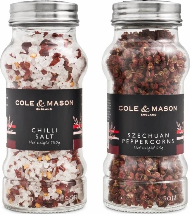 Cole & Mason - Darilni set Aromatična čili sol in sečuanski poper