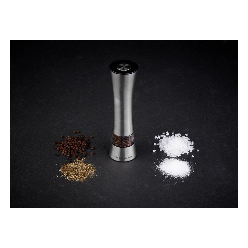Cole&Mason - Električni salt or pepper grinder BURFORD 4xAAA 18 cm mat krom