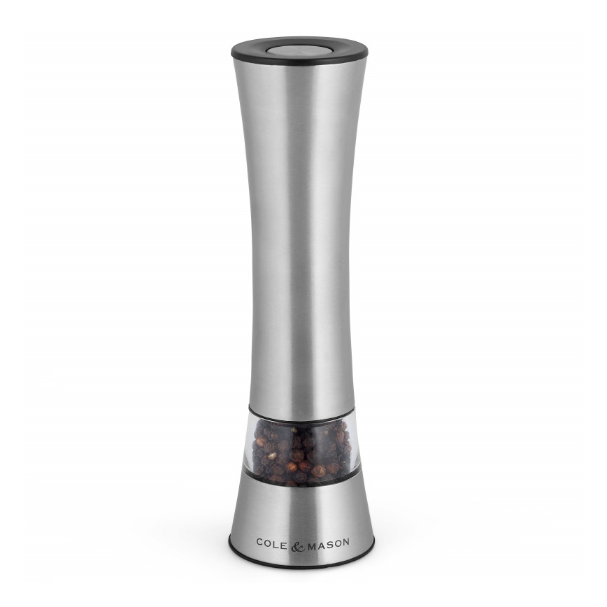 Cole&Mason - Električni salt or pepper grinder BURFORD 4xAAA 18 cm mat krom