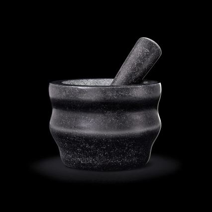 Cole&Mason - Granitni terilnik s pestilom GRANITE pr. 18 cm granite/črna