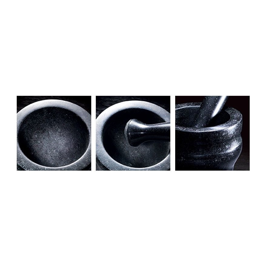 Cole&Mason - Granitni terilnik s pestilom GRANITE pr. 18 cm granite/črna