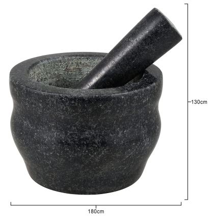 Cole&Mason - Granitni terilnik s pestilom GRANITE pr. 18 cm granite/črna