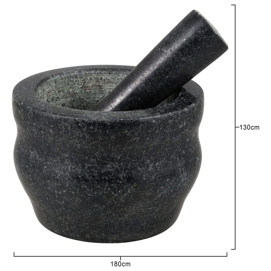 Cole&Mason - Granitni terilnik s pestilom GRANITE pr. 18 cm granite/črna