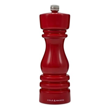 Cole&Mason - Mlinček za sol LONDON 18 cm bukev/rdeča