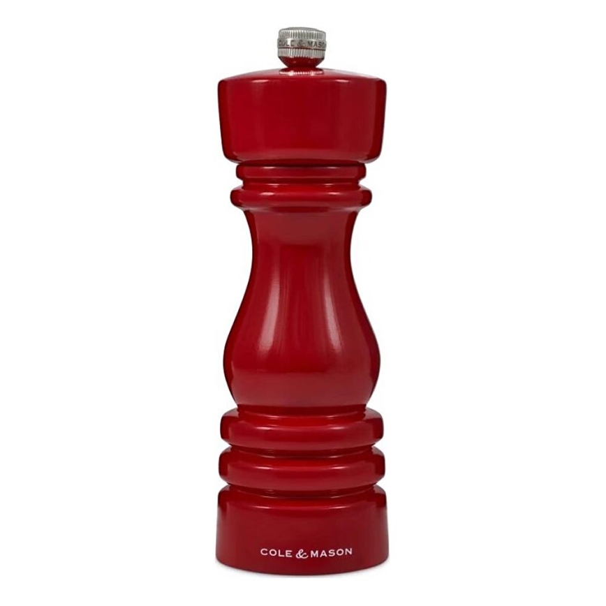 Cole&Mason - Mlinček za sol LONDON 18 cm bukev/rdeča