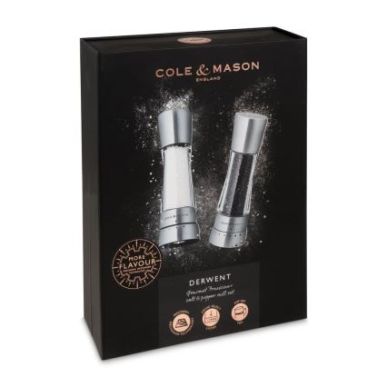 Cole&Mason - Set mlinčkov za sol in poper DERWENT 2 kom. 19 cm sijajni krom