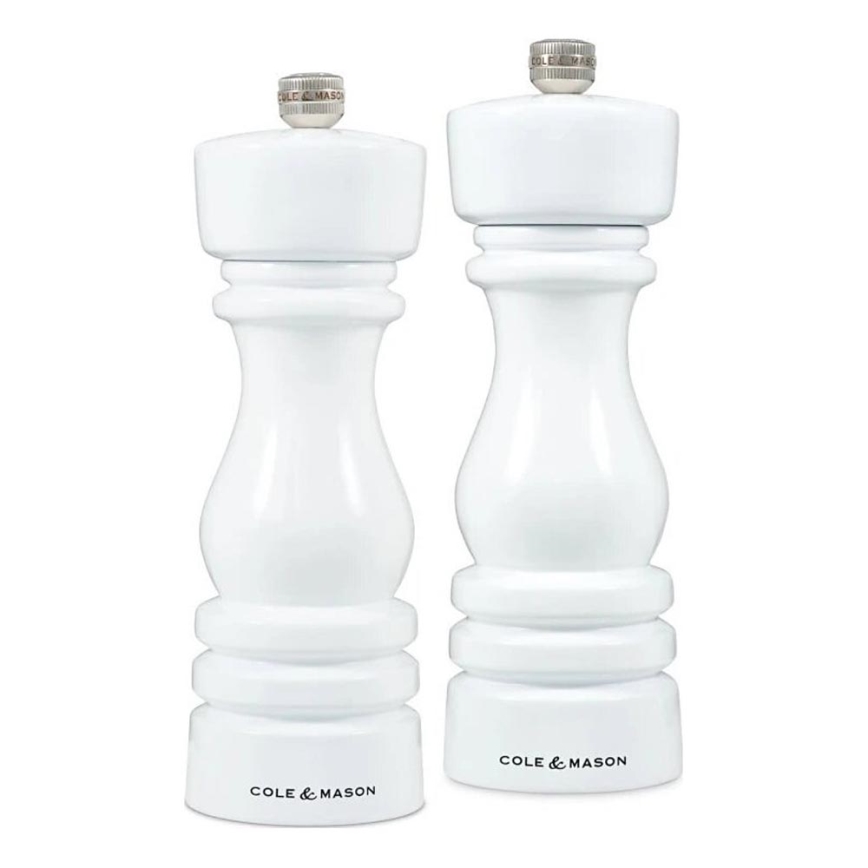 Cole&Mason - Set mlinčkov za sol in poper LONDON 2 kom. 18 cm bukev/bela