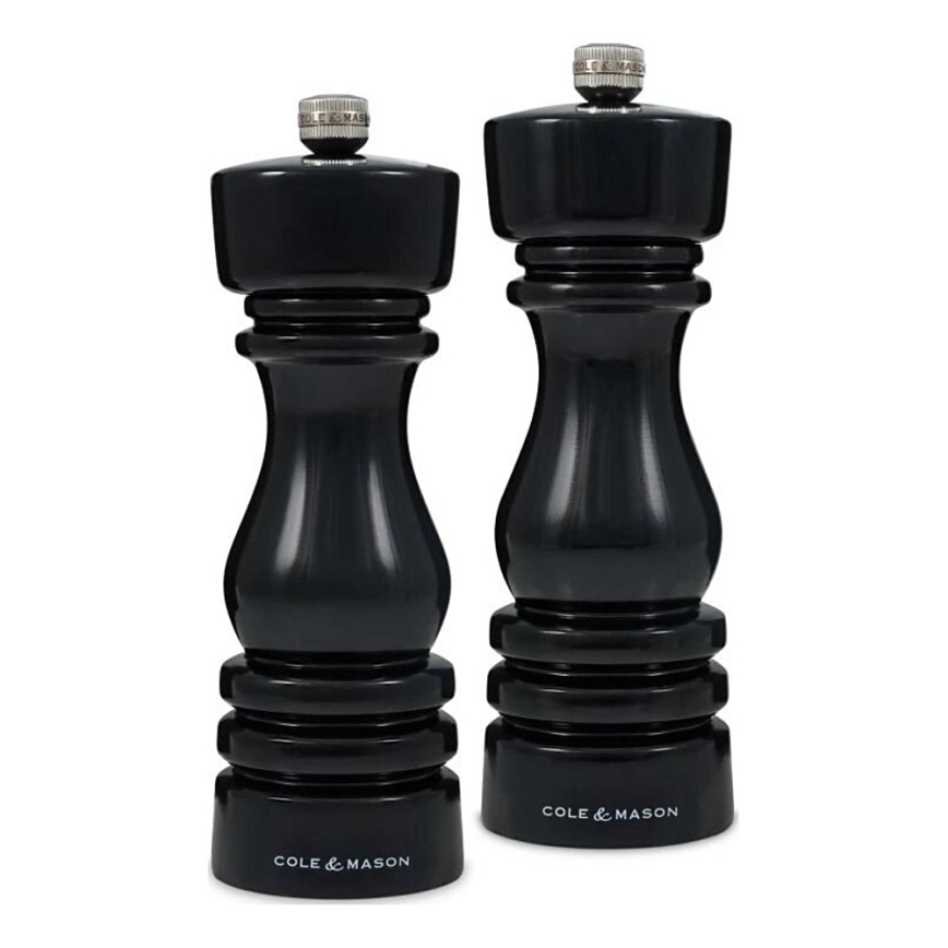 Cole&Mason - Set mlinčkov za sol in poper LONDON 2 kom. 18 cm bukev/črna