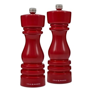 Cole&Mason - Set mlinčkov za sol in poper LONDON 2 kom. 18 cm bukev/rdeča