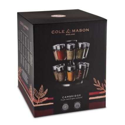 Cole&Mason - Vrtljivo stojalo s kozarci za začimbe MASTER 17 kom.