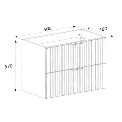 COMAD ADEL OAK 82-60-B-2S - Kopalniška omarica pod umivalnik ADEL 57x60,2 cm hrast
