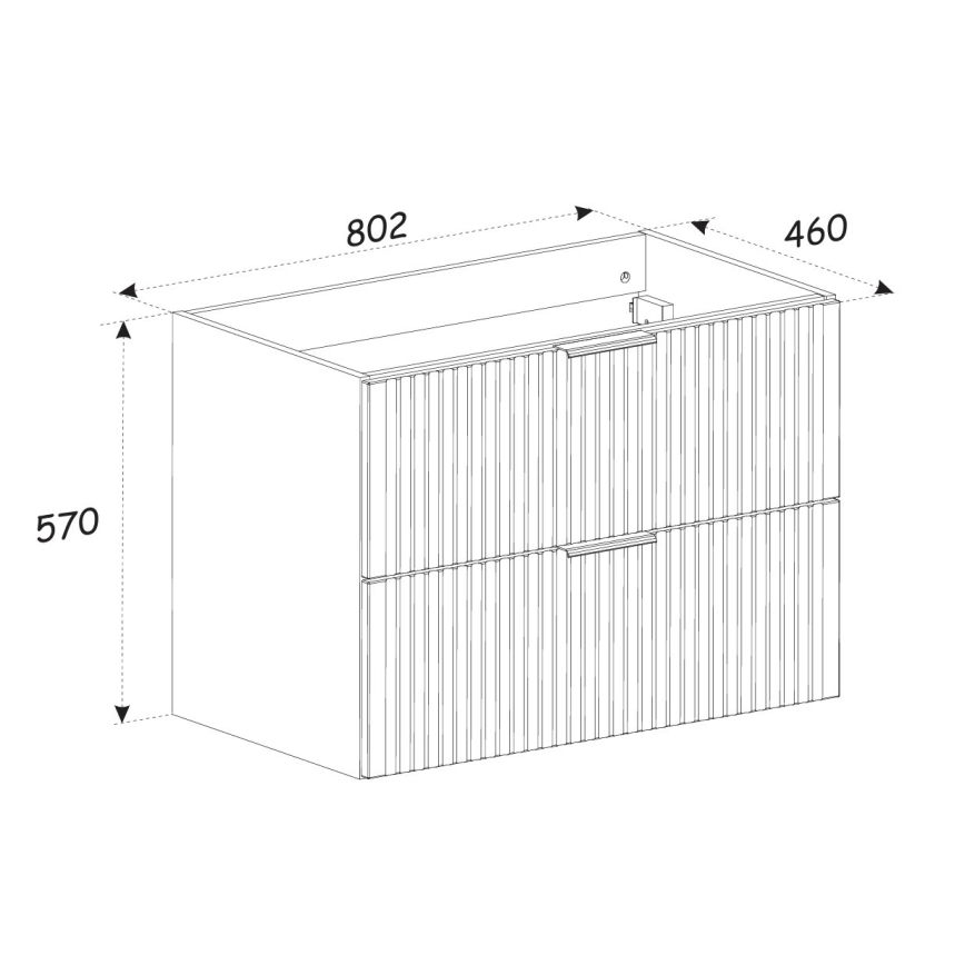 COMAD ADEL OAK 82-80-B-2S - Kopalniška omarica pod umivalnik ADEL 57x80,2 cm hrast