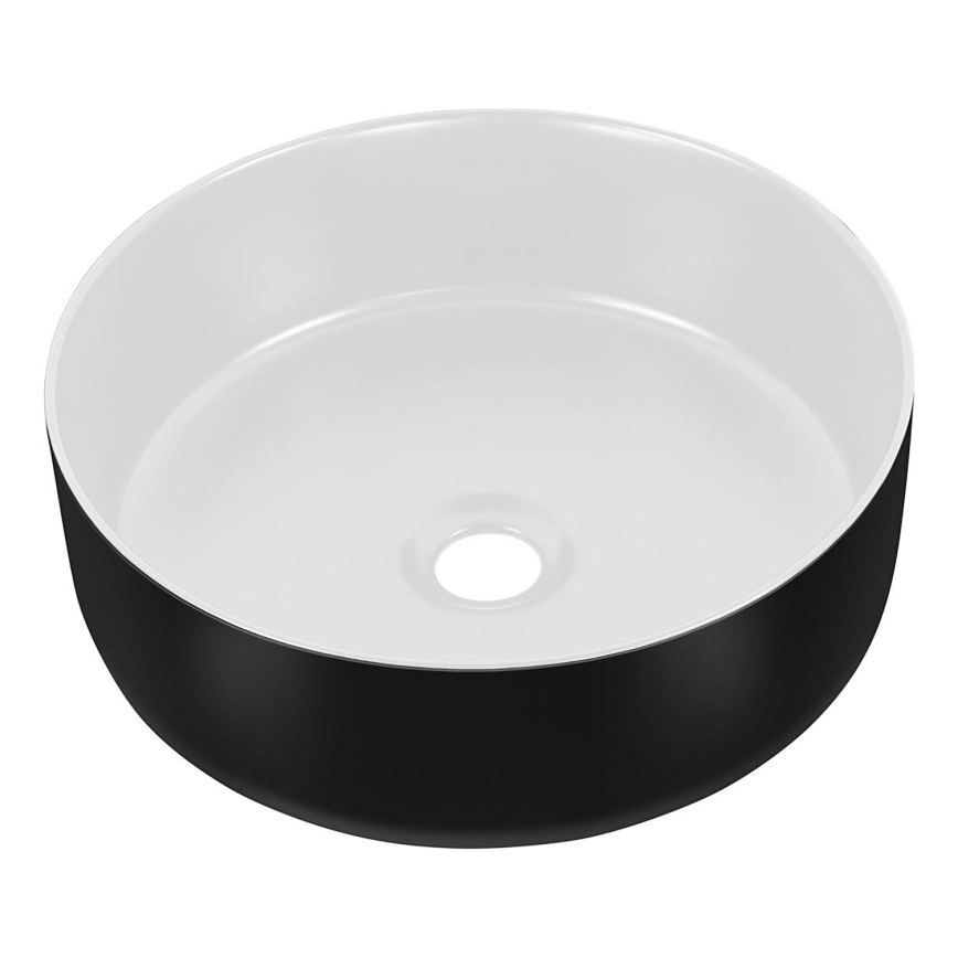 COMAD UM-6259 SIMPLE 8. - Namizni umivalnik SIMPLE pr. 36 cm keramika/mat bela/mat črna
